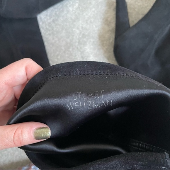 Stuart Weitzman Black Suede Over the Knee Thigh High Highland Boots EUC Size 6.5 - Picture 10 of 12